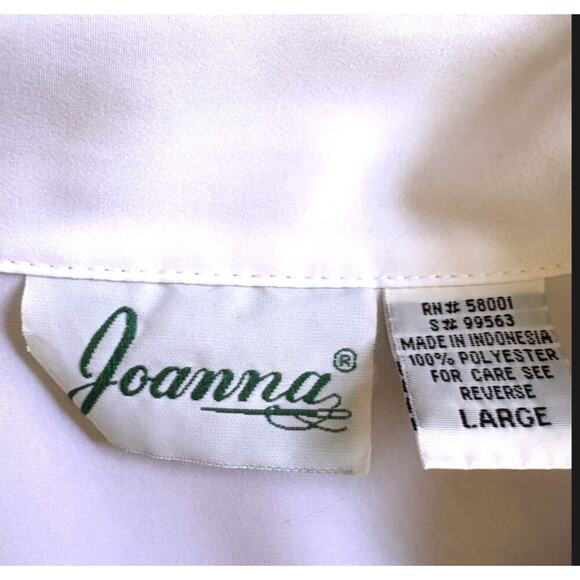Joanna Retro Button Shirt Black White Contrast Trim Large 90s Y2K - Picture 2 of 3